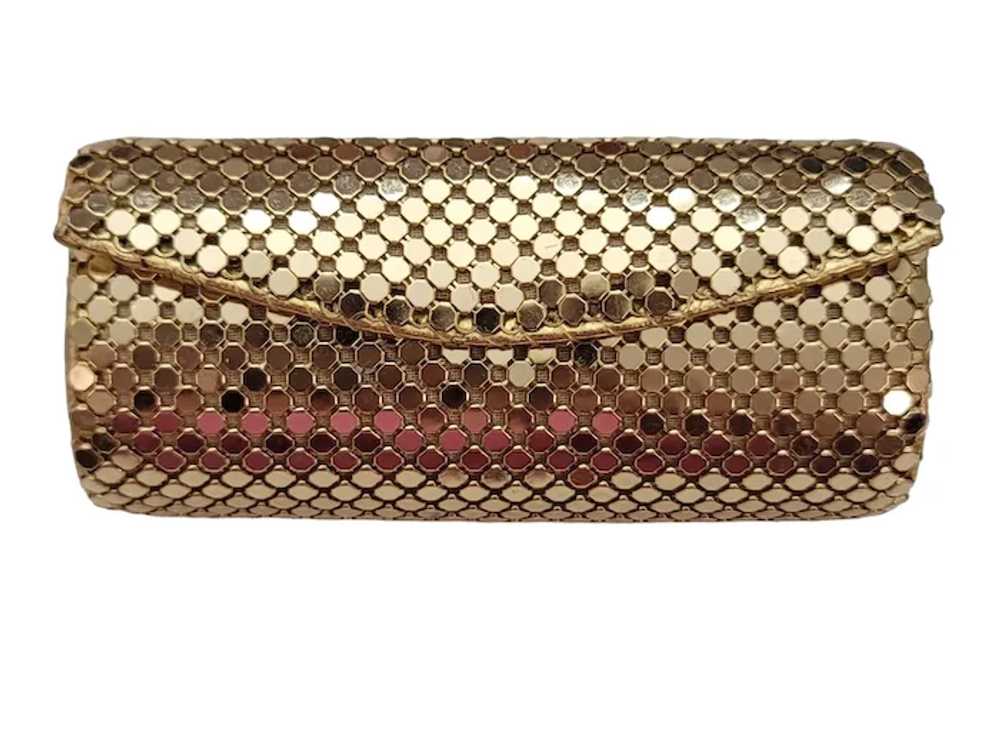 Whiting & Davis Gold Tone Snap Closure Mesh Mirro… - image 11