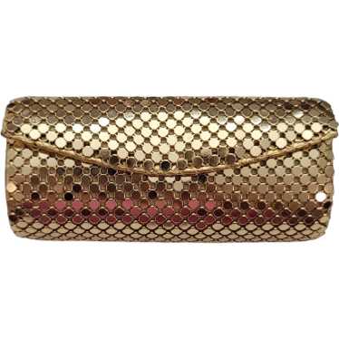 Whiting & Davis Gold Tone Snap Closure Mesh Mirro… - image 1