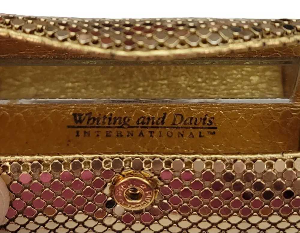 Whiting & Davis Gold Tone Snap Closure Mesh Mirro… - image 3