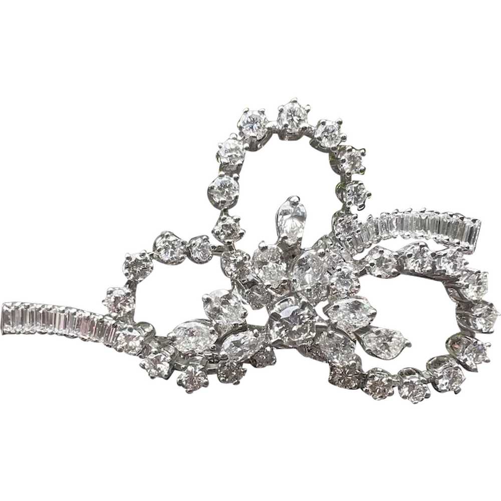 18k White Gold Diamond Spray Pin - image 1