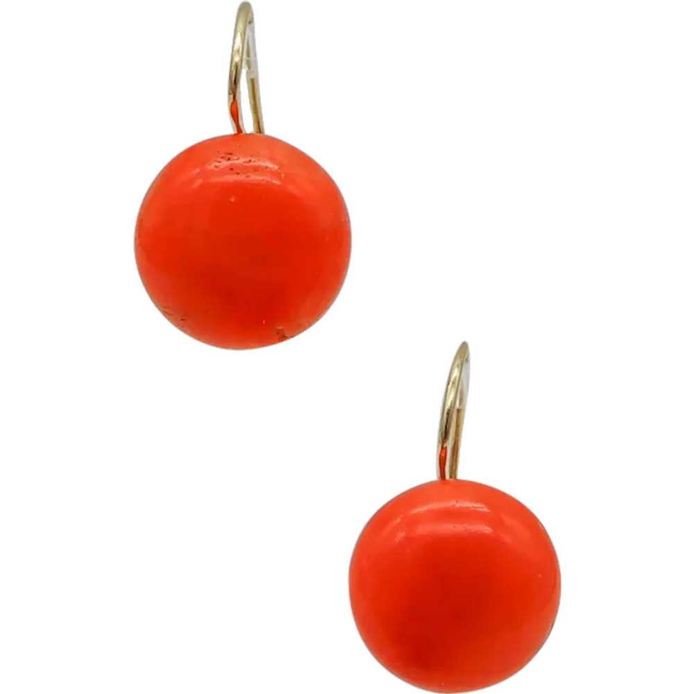 Italian 1950 Neapolitan Dangle Drop Coral buttons… - image 1