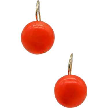 Italian 1950 Neapolitan Dangle Drop Coral buttons… - image 1