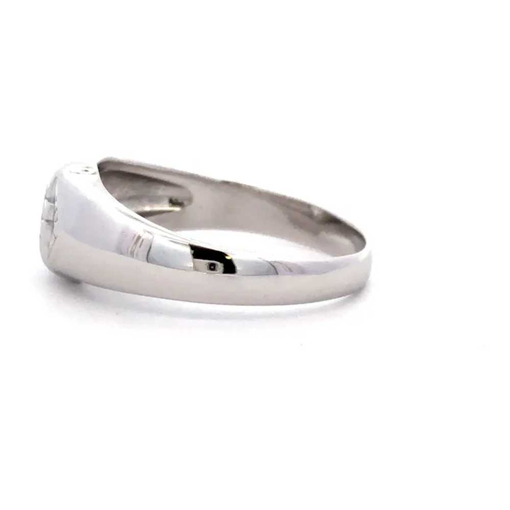 Estate 1930s Mens Diamond Ring in 14kt White Gold - image 4