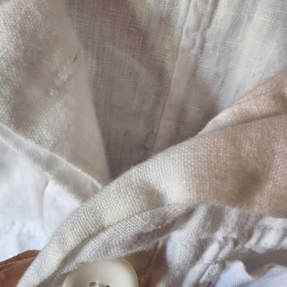 Flax Womens Medium White Linen Lightweight Jacket… - image 3