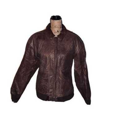 Vintage Global Identity Leather bomber Jacket