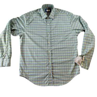 Hartford Hartford Button Shirt Blue Green Check w… - image 1