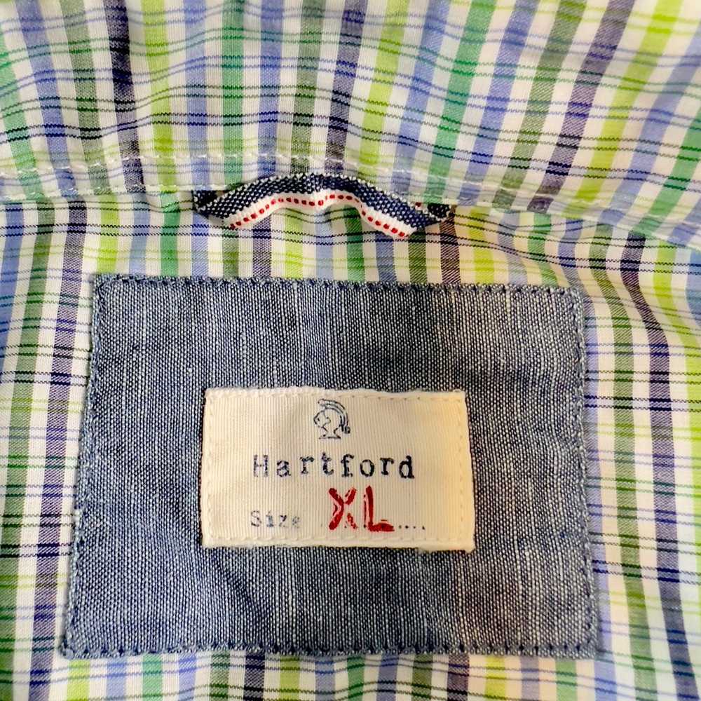 Hartford Hartford Button Shirt Blue Green Check w… - image 2