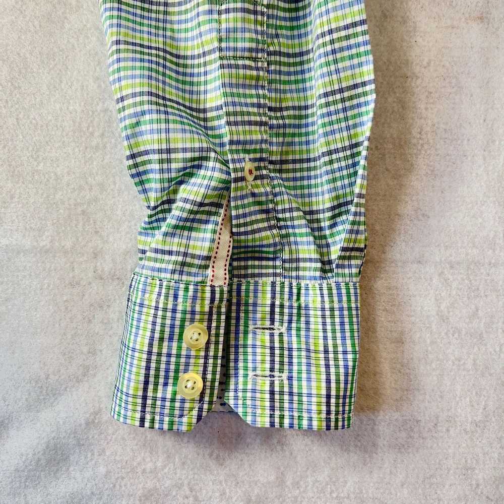 Hartford Hartford Button Shirt Blue Green Check w… - image 4