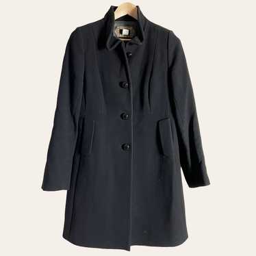 J.Crew Carlin Double Cloth Black Wool Coat Size 10