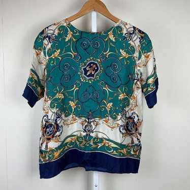 Vintage Stunt Collections Top Blouse 100% Silk Bar