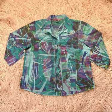 Woman’s Large Vintage Distinct Watercolor Blouse