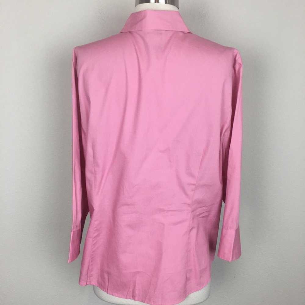 Talbots Rose Pink Cotton Button Front Vintage Top… - image 4