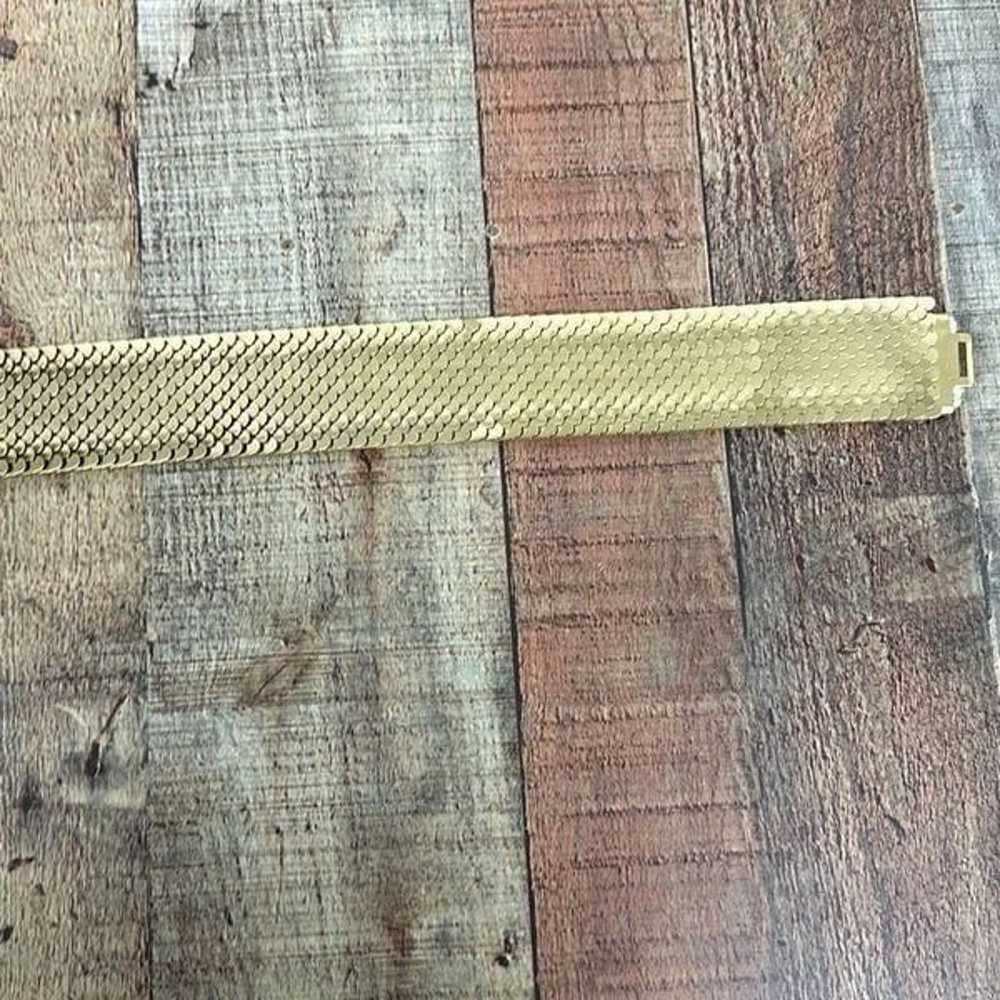 Vintage Gold Tone Elastic Stretchy Belt with Buck… - image 10