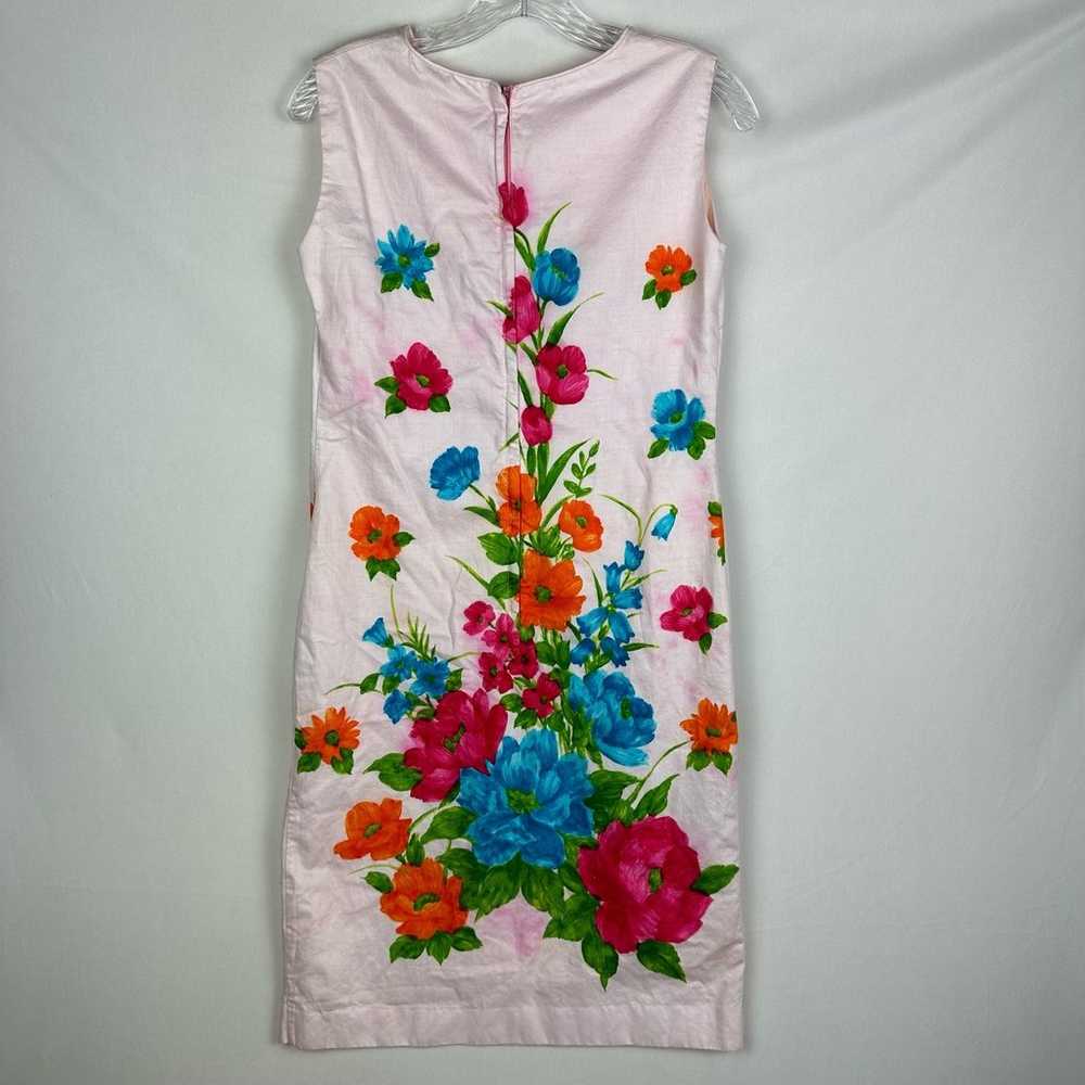 Vintage Zacuto Pink Floral Midi Knee Length Dress… - image 2