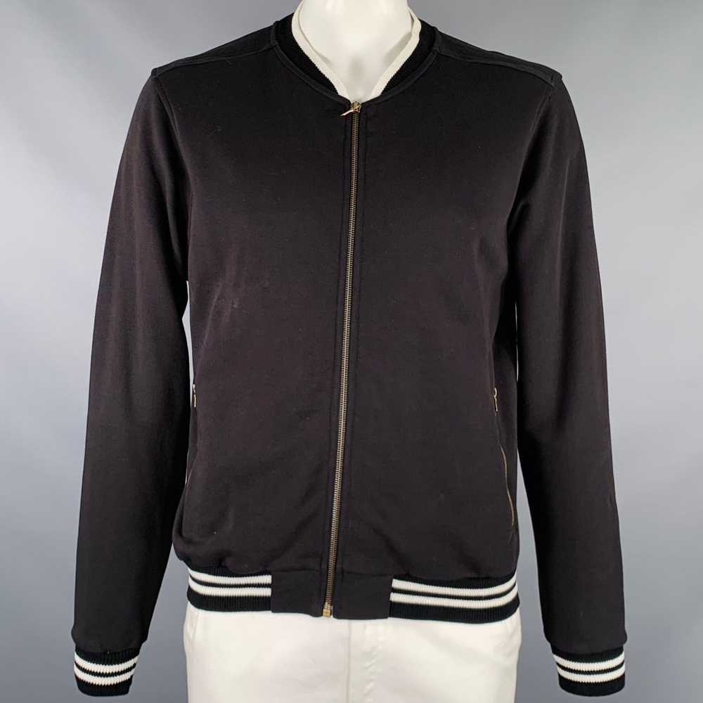 Dries Van Noten Black White Cotton Zip Up Jacket - image 1