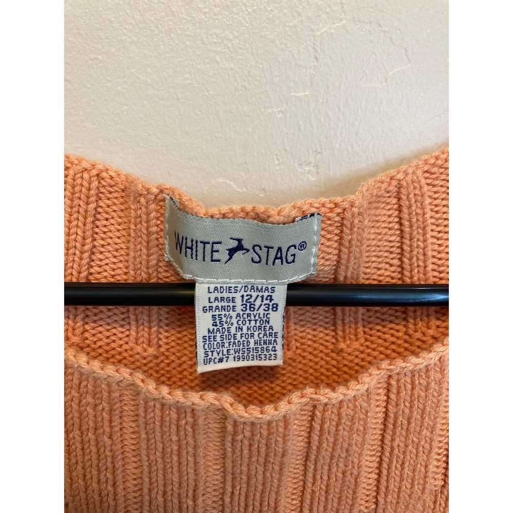 90s Vintage White Stag Orange Sleeveless Sweater … - image 2