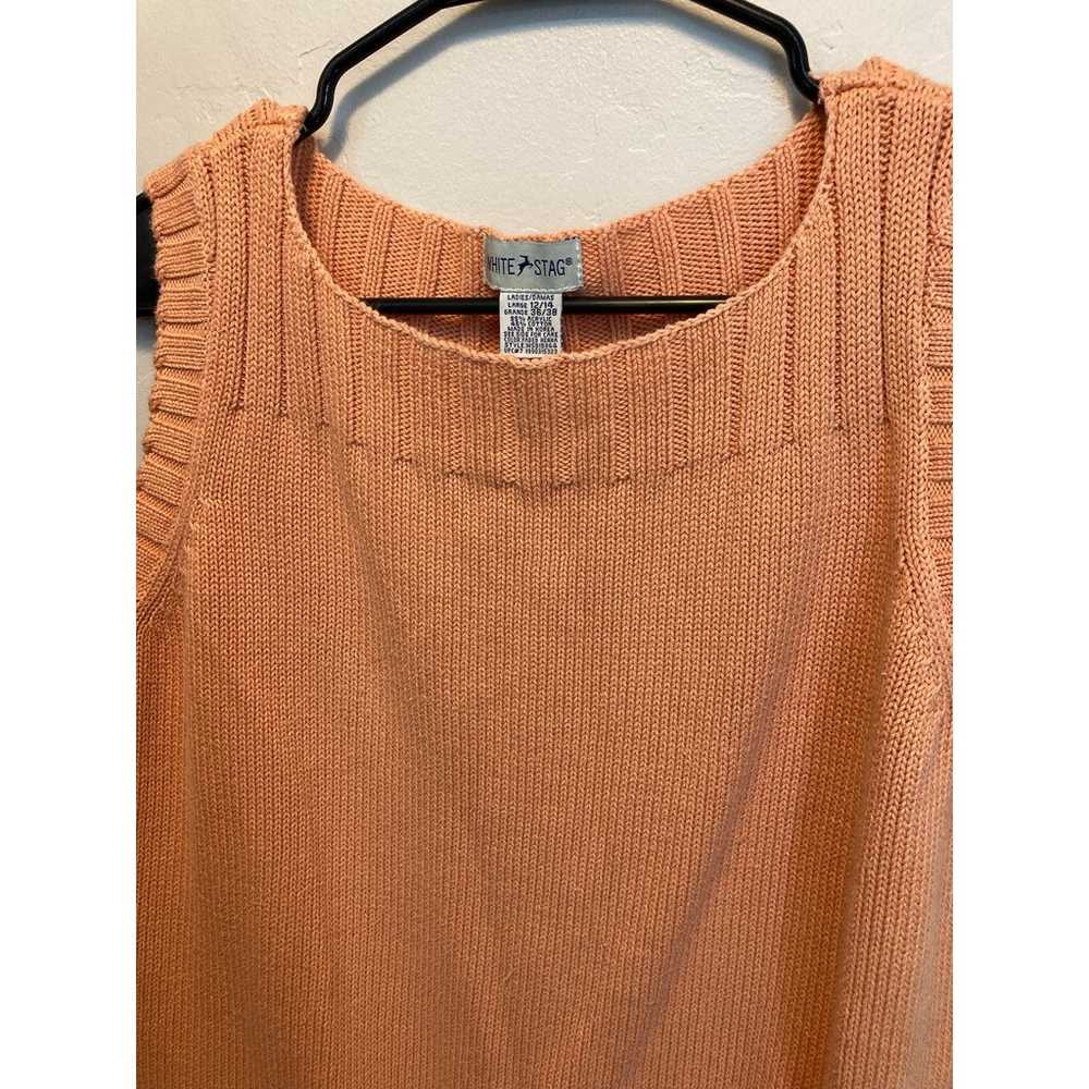 90s Vintage White Stag Orange Sleeveless Sweater … - image 5