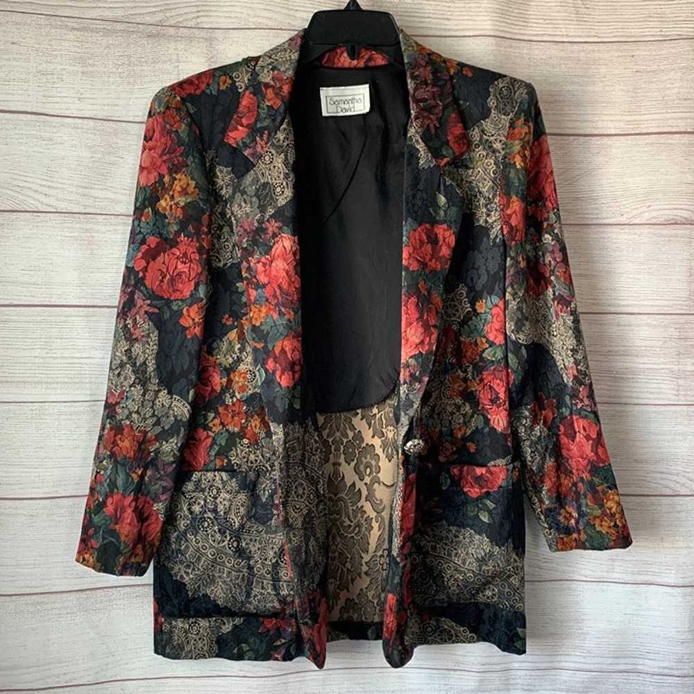 Samantha David Vintage Floral Blazer Jacket Mixed… - image 2