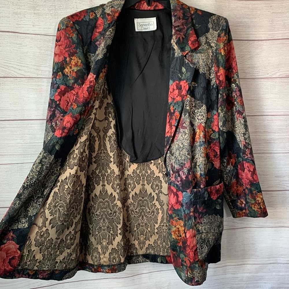 Samantha David Vintage Floral Blazer Jacket Mixed… - image 3