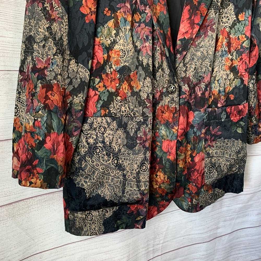 Samantha David Vintage Floral Blazer Jacket Mixed… - image 4