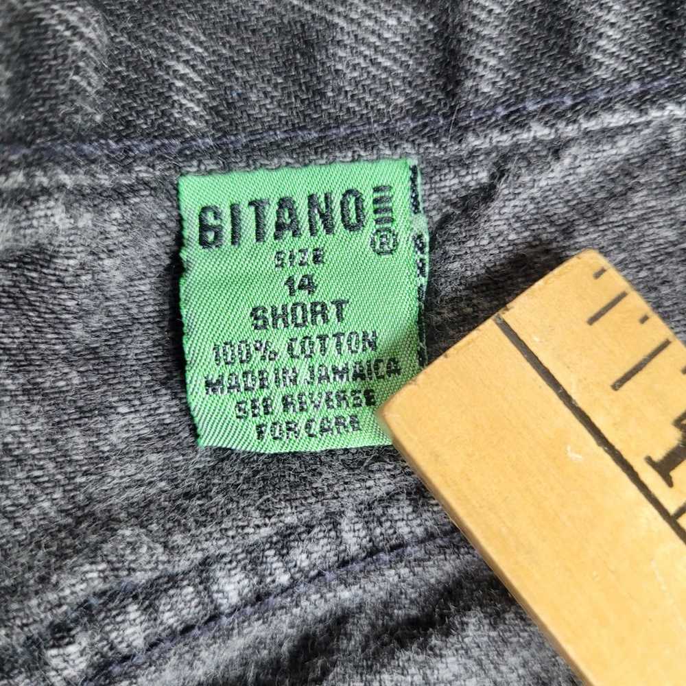 Gitano 90s Y2K Black Thick Denim Jeans sz 14 Short - image 5