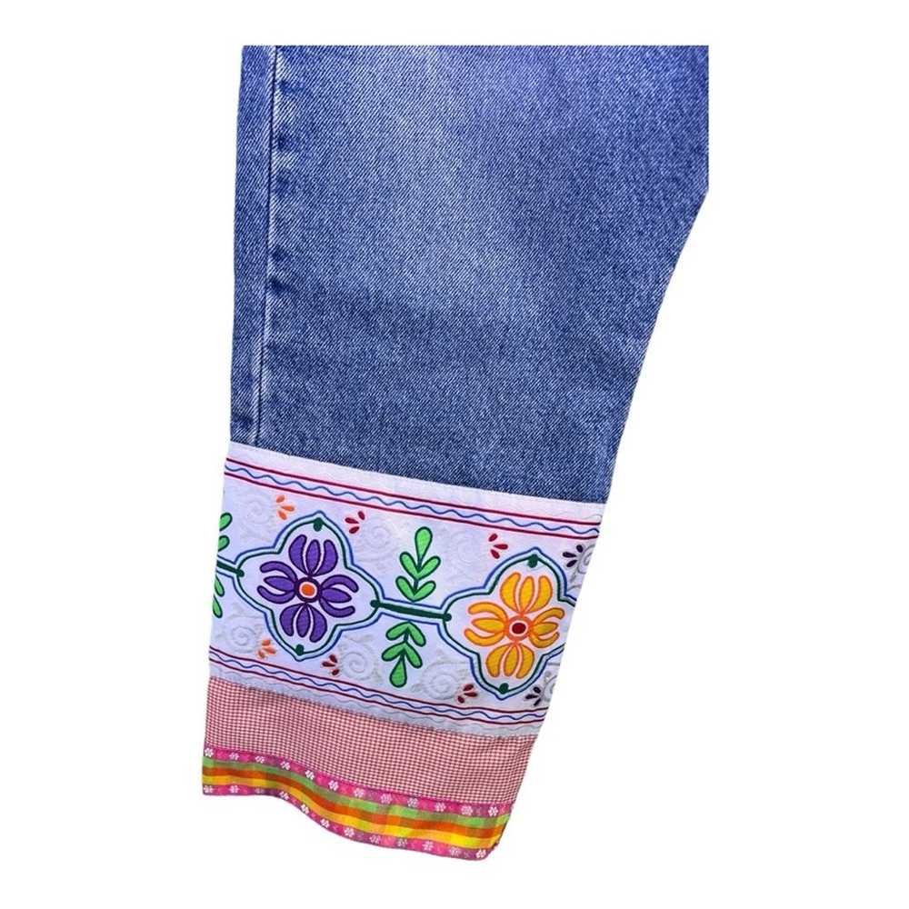 London Jeans Button Fly Light Wash Ribbon Daisy P… - image 6