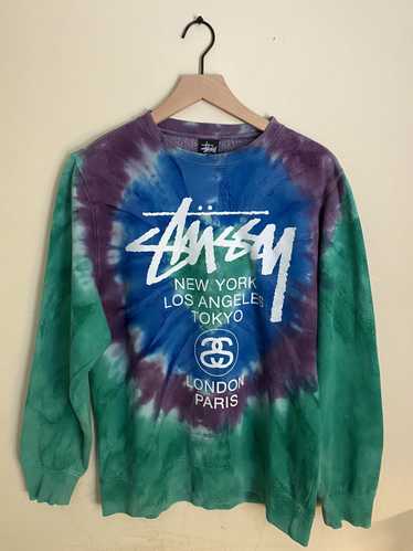 Stussy Blue Tiedye pullover sweatshirt