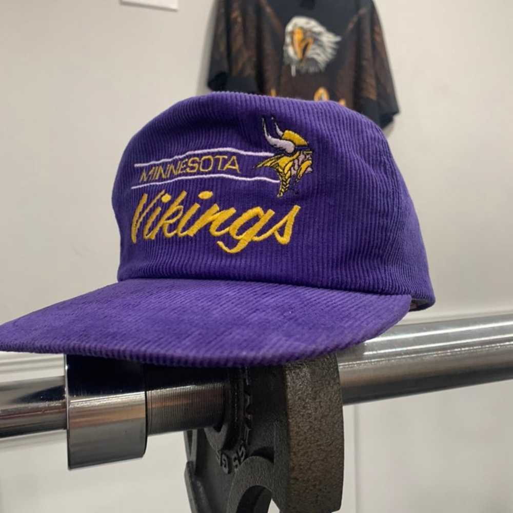 Minnesota viking corduroy vintage hat - image 1