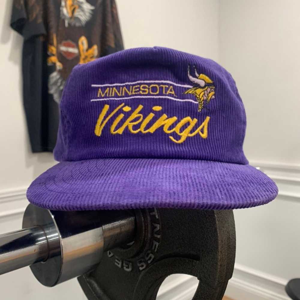 Minnesota viking corduroy vintage hat - image 2