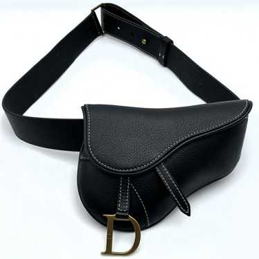 Dior Christian Dior Saddle Bag Waist Body Black L… - image 1