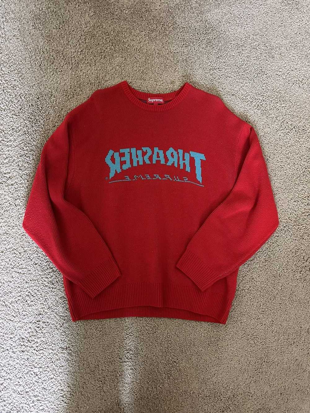 Supreme × Thrasher Supreme x Thrasher Sweater Red - image 1