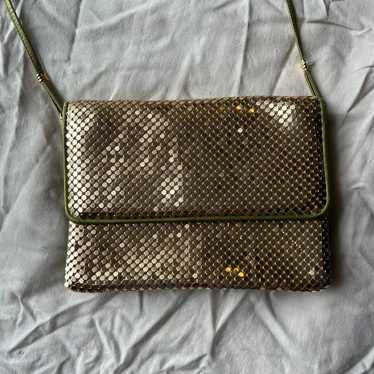 vintage gold mesh metal crossbody purse - image 1