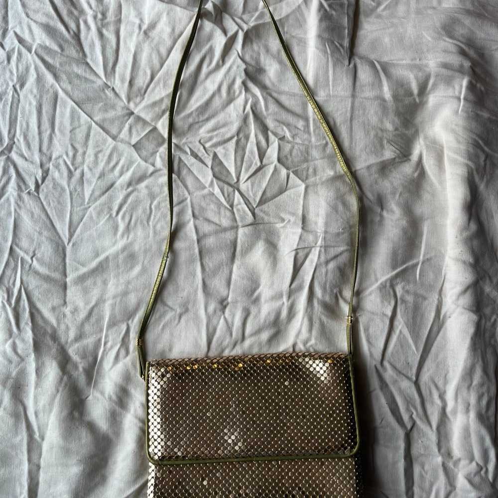 vintage gold mesh metal crossbody purse - image 2
