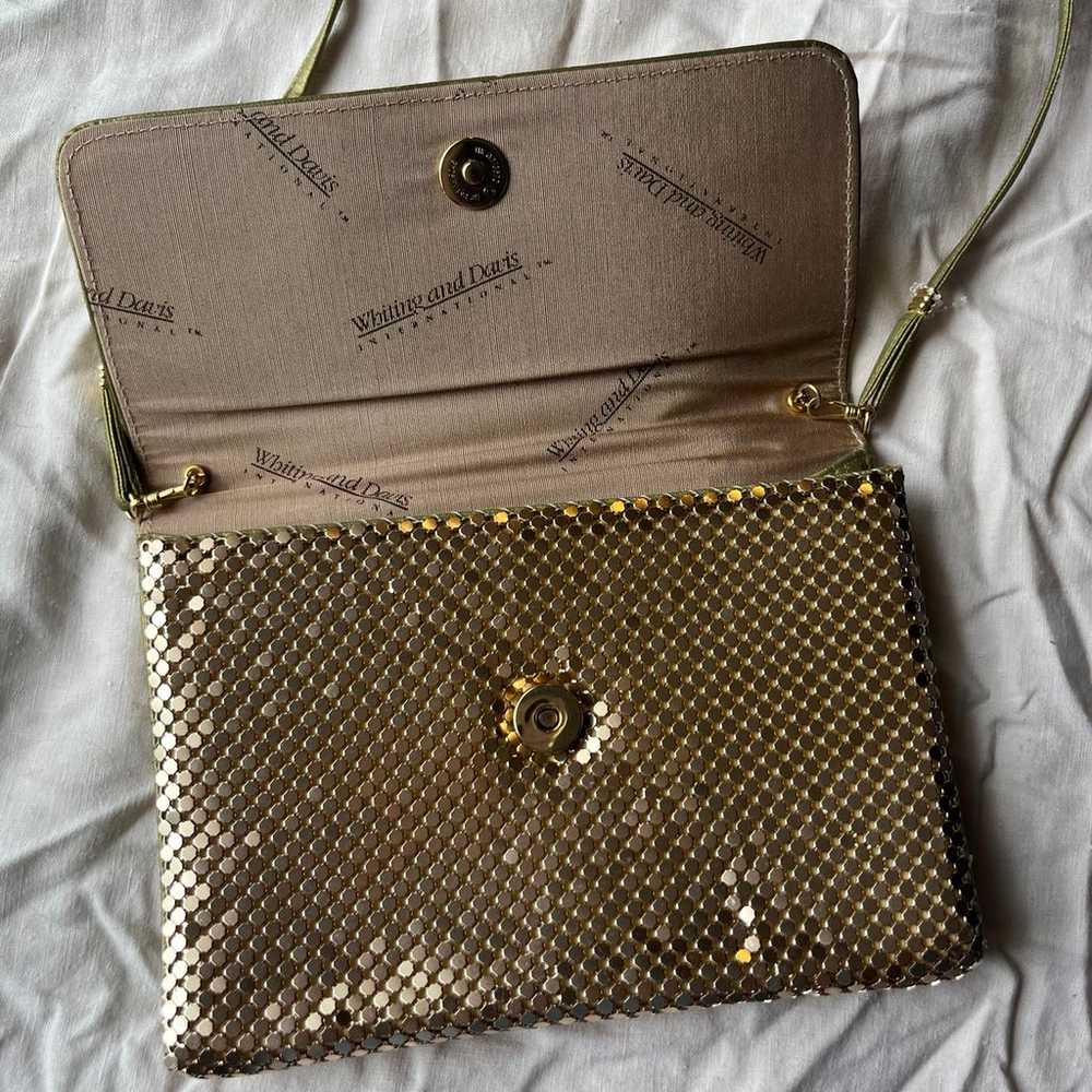 vintage gold mesh metal crossbody purse - image 3