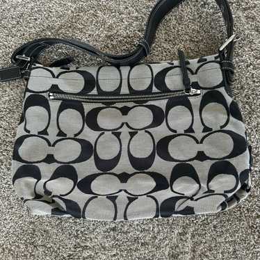 Coach purse handbag gray black
