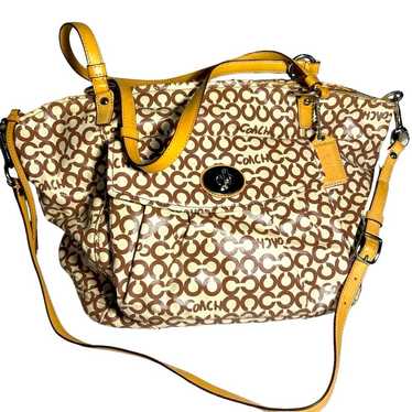 COACH Op Art Coated Canvas Large 'Leah' Tote