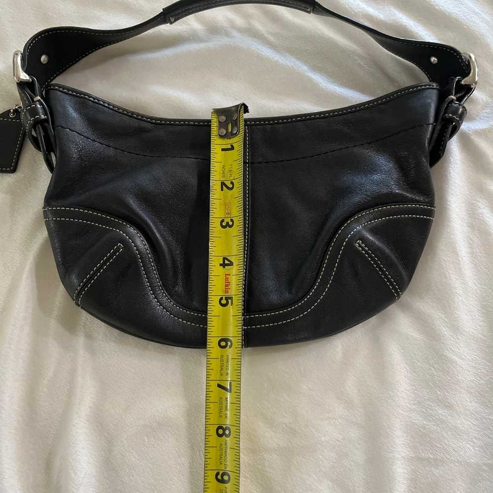 Coach black leather vintage shoulder bag - image 4