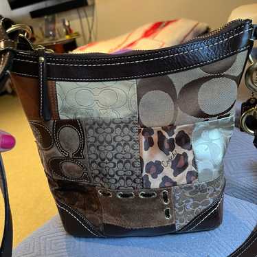 Coach leather suede purse