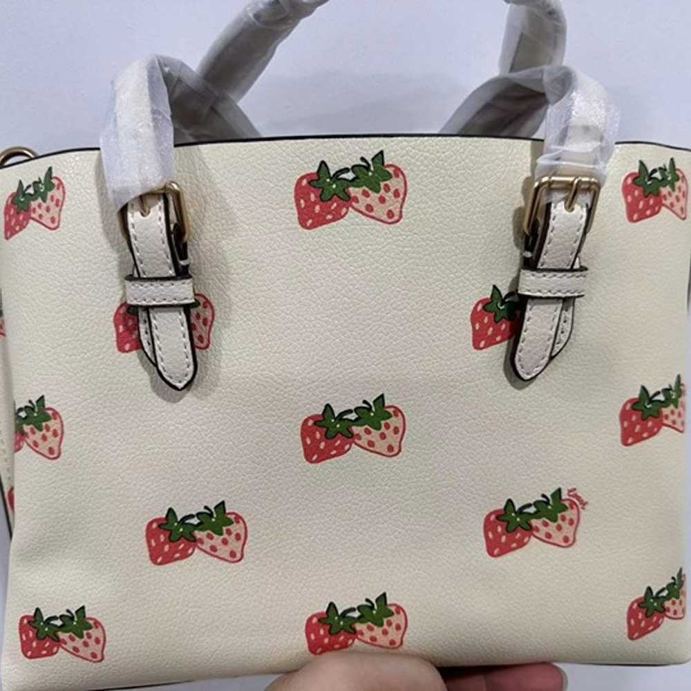 Coach Mollie Tote 25 With Strawberry Print - image 2