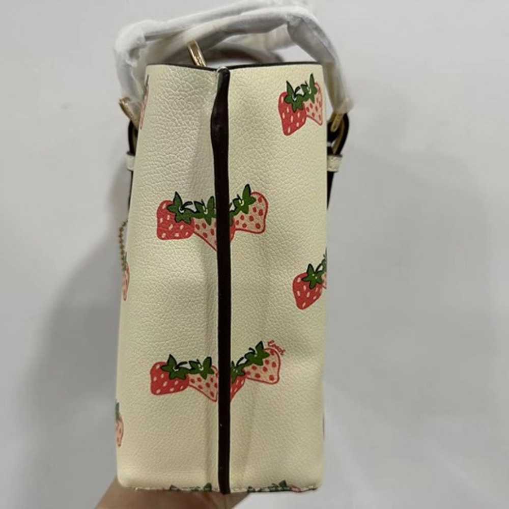 Coach Mollie Tote 25 With Strawberry Print - image 3