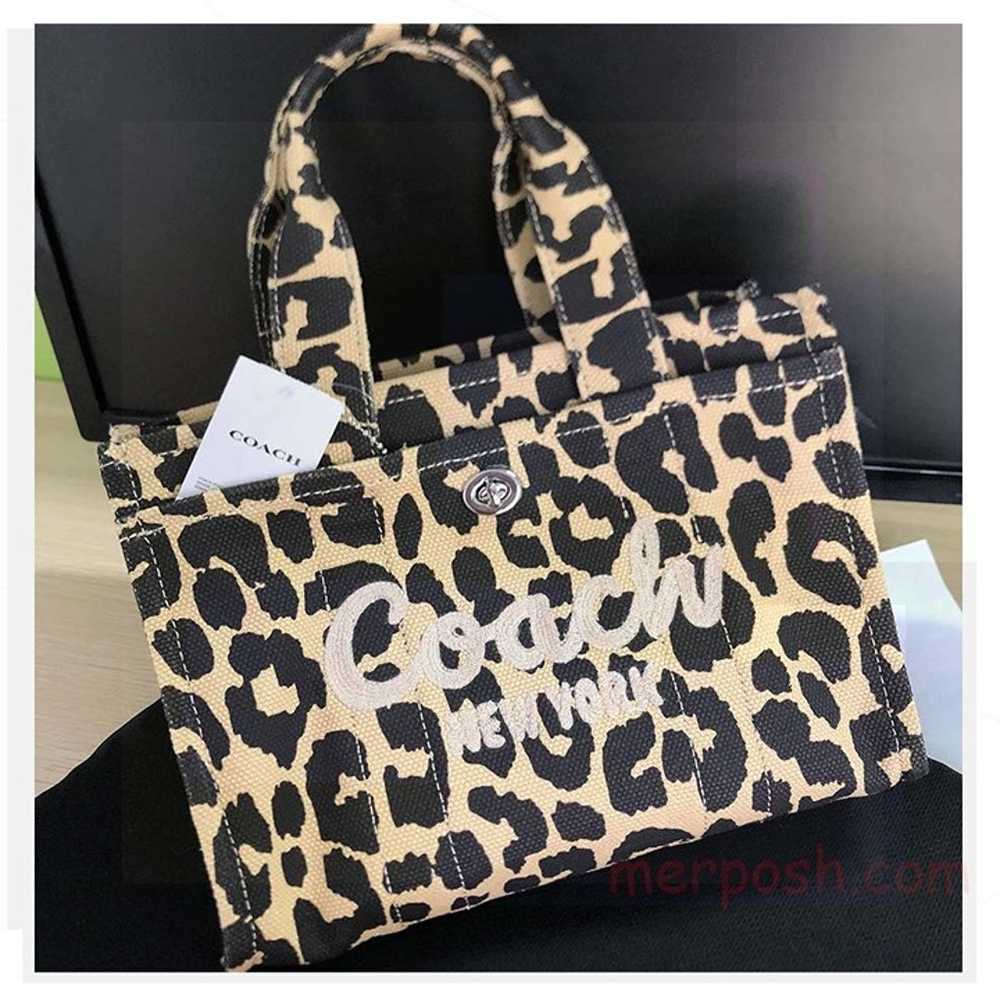 COACH Cargo 26 Leopard print embroidered Tote Tot… - image 1