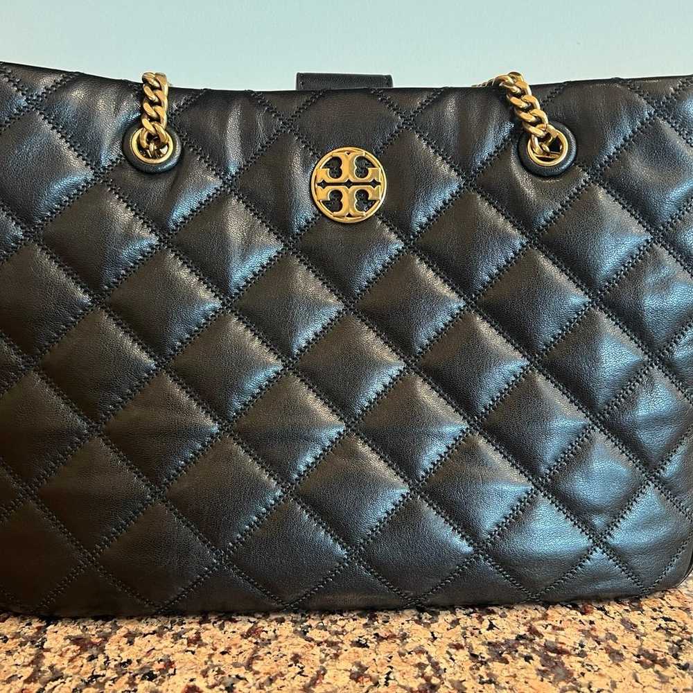 Tory Burch 148250 Willa Black Diamond Quilted wit… - image 1