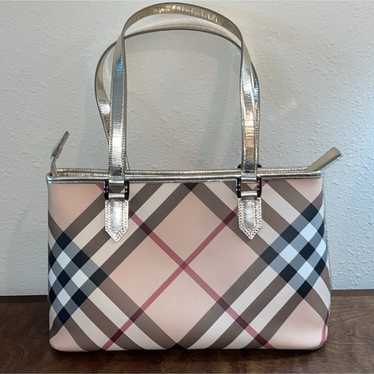 Burberry AUTHENTIC Gold Nova Check Tote PVC/Leathe