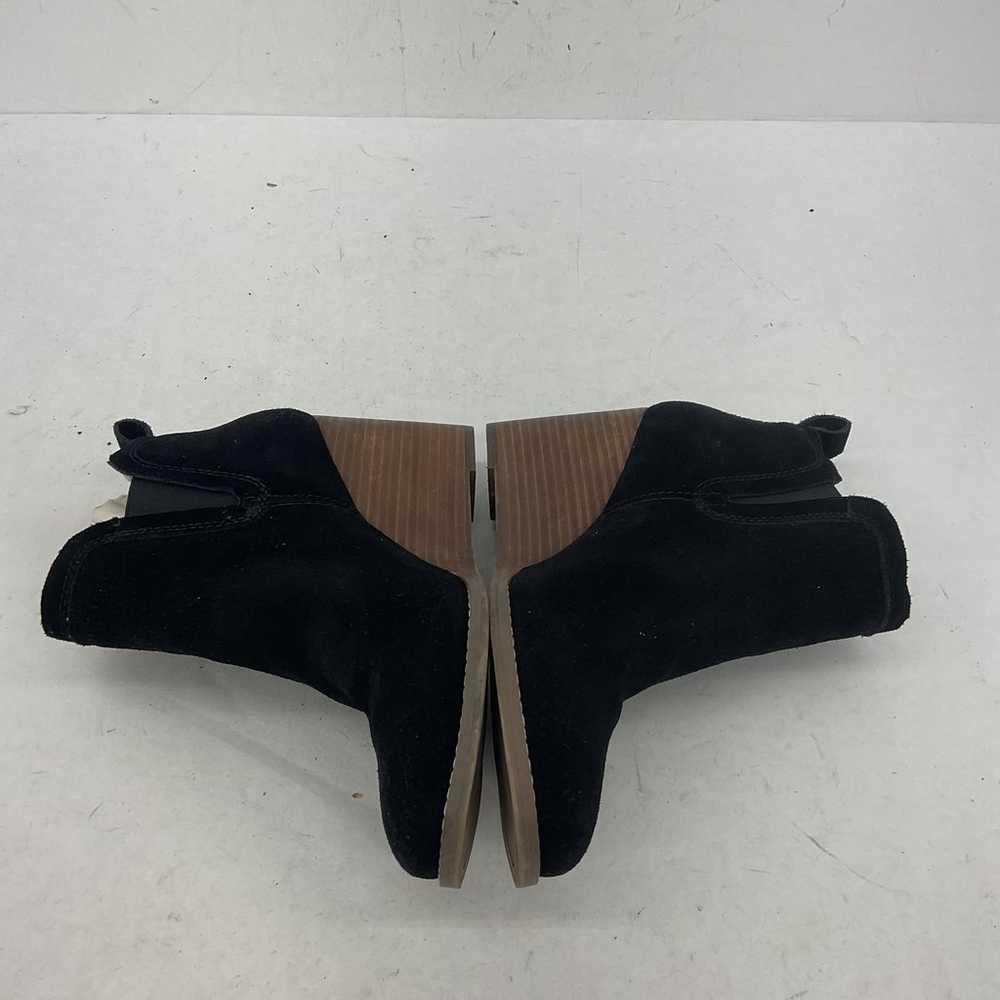 Crown Vintage Black Suede Slip On Wedge Ankle Boo… - image 4