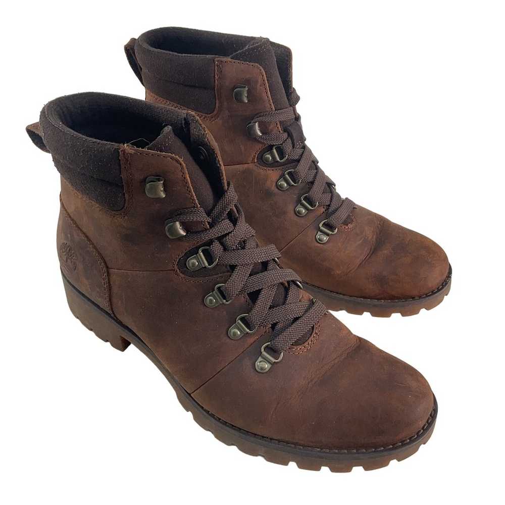 Timberland Women's Leather Combat Boots Brown Siz… - image 1