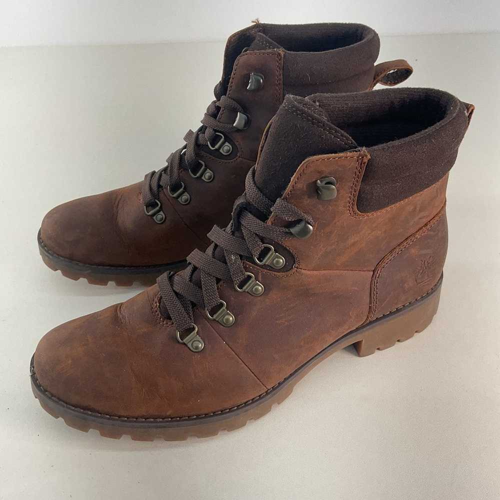 Timberland Women's Leather Combat Boots Brown Siz… - image 2