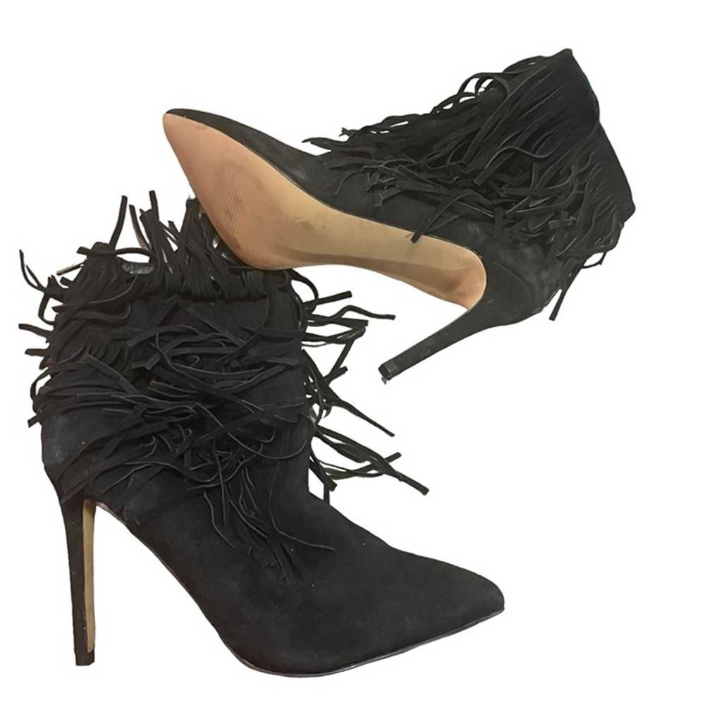 NEW Steve Madden flapper black fringe Suede high … - image 3