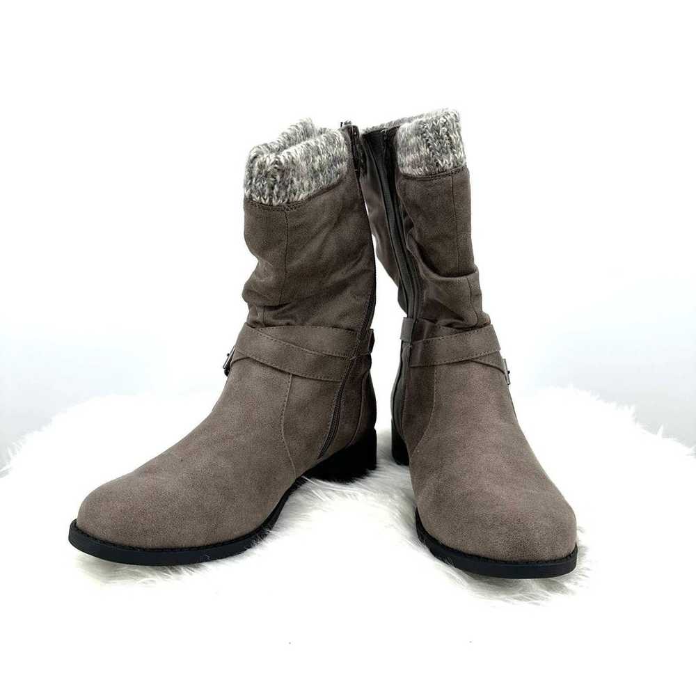 NWOB Torrid size 8 zip up mid calf boots taupe wi… - image 1