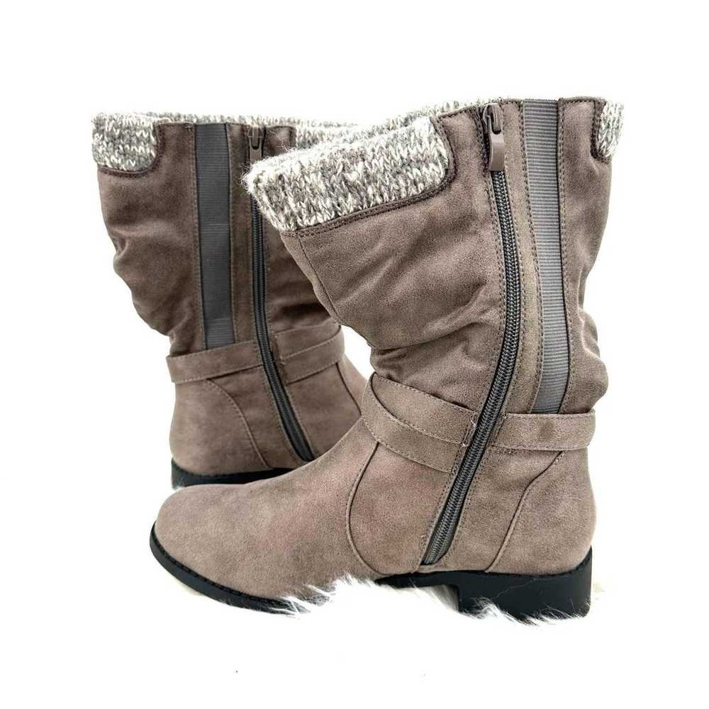 NWOB Torrid size 8 zip up mid calf boots taupe wi… - image 4