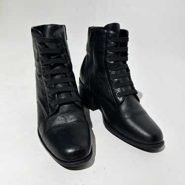 VINTAGE 90's LEATHER LACEUP JUSTIN BOOTS - image 1